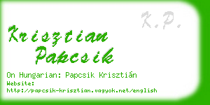 krisztian papcsik business card